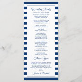 Waterverf stuurwiel Nautical Navy Stripes Programmakaart (Achterkant)