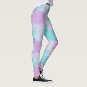 Waterverf Style Abstracte Roze Aqua Art Leggings