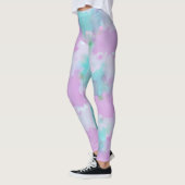 Waterverf Style Abstracte Roze Aqua Art Leggings (Links)