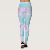 Waterverf Style Abstracte Roze Aqua Art Leggings (Achterkant)