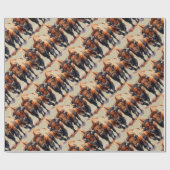 Waterverf Style Bison Buffalo Animal Pattern Art Cadeaupapier (Vlak)