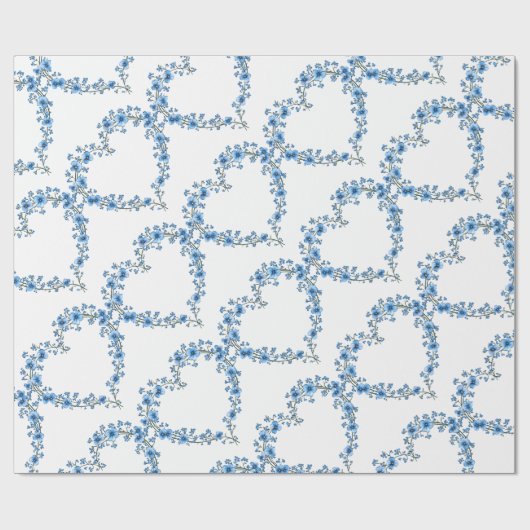 Waterverf Style Blue Forget-me-not Flower Cadeaupapier (Vlak)
