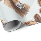 Waterverf Style Brown Koe Boerderij Animal Cadeaupapier (Rol Hoek)