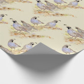 Waterverf Style California Quail Birds Wildlife Cadeaupapier (Hoek)