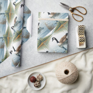 Waterverf Style Canada Goose Bird Zwemmeer Cadeaupapier