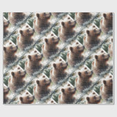 Waterverf Style Grizzly Beer Wildlife Animal Art Cadeaupapier (Vlak)