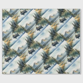 Waterverf Style Man Gevist van Boat Lake Cadeaupapier (Vlak)