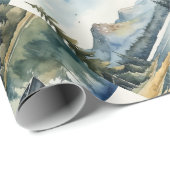 Waterverf Style Man Gevist van Boat Lake Cadeaupapier (Rol Hoek)