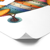 Waterverf Style Nursery Art Kind Vliegend Vliegtui Poster (Hoek)
