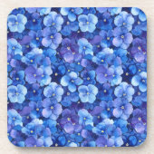 Waterverf Style Pansies Blauw Paarse Bloemprint Bier Onderzetter (Voorkant)