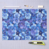 Waterverf Style Pansies Blauw Paarse Bloemprint Tissuepapier (Craft)