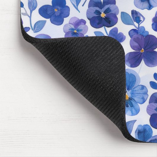 Waterverf Style Pansies Paarse Blauwe Bloemprint Muismat (Hoek)