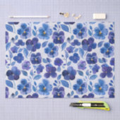Waterverf Style Pansies Paarse Blauwe Bloemprint Tissuepapier (Craft)
