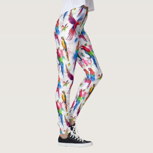 Waterverf Style Parrots 2 Leggings (Rechts)