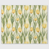 Waterverf Style Yellow Tulips All-over Print Cadeaupapier (Vlak)