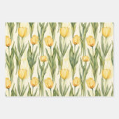 Waterverf Style Yellow Tulips All-over Print Inpakpapier Vel (Voorkant 3)