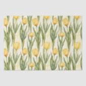 Waterverf Style Yellow Tulips All-over Print Tissuepapier (Voorkant)
