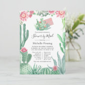 Waterverf Succulent Baby of Vrijgezellenfeest per  Kaart (Staand voorkant)