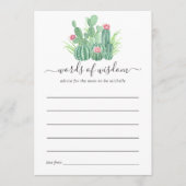 Waterverf Succulent Baby shower Advieskaart (Voorkant)