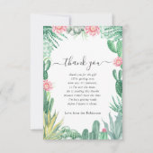 Waterverf Succulent Baby shower Bedankkaart (Voorkant)