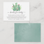 Waterverf Succulent Baby shower Book Request Informatiekaartje (Voorkant / Achterkant)