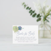 Waterverf Succulent Baby shower Book Request Informatiekaartje (Staand voorkant)