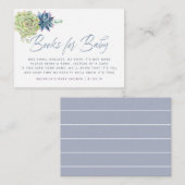 Waterverf Succulent Baby shower Book Request Informatiekaartje (Voorkant / Achterkant)