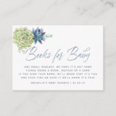 Waterverf Succulent Baby shower Book Request Informatiekaartje (Voorkant)