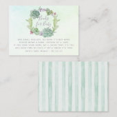 Waterverf Succulent Baby shower Book Request Informatiekaartje (Voorkant / Achterkant)