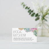 Waterverf Succulent Baby shower Book Request Informatiekaartje (Staand voorkant)