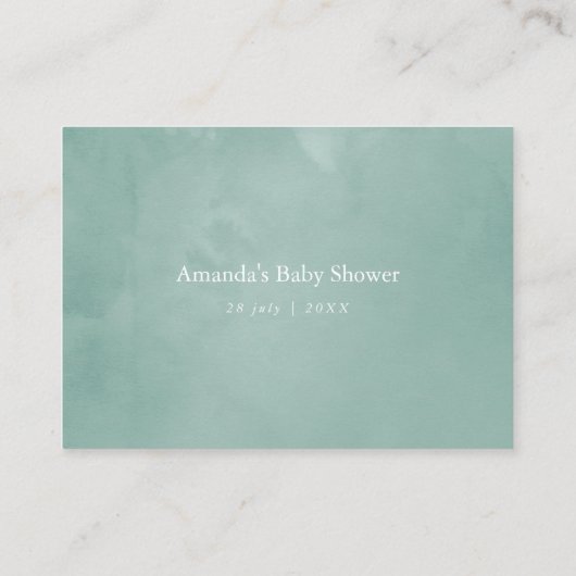 Waterverf Succulent Baby shower Display Shower Informatiekaartje (Achterkant)