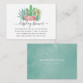 Waterverf Succulent Baby shower Display Shower Informatiekaartje (Voorkant / Achterkant)