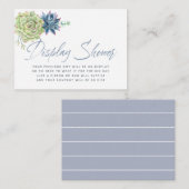 Waterverf Succulent Baby shower Display Shower Informatiekaartje (Voorkant / Achterkant)