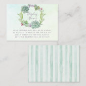 Waterverf Succulent Baby shower Display Shower Informatiekaartje (Voorkant / Achterkant)