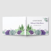 Waterverf Succulent Baby shower Gastenboek (Volledig)