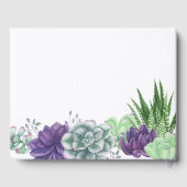 Waterverf Succulent Baby shower Gastenboek (Achterkant)