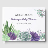 Waterverf Succulent Baby shower Gastenboek (Voorkant)