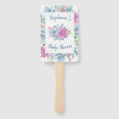 Waterverf Succulent Baby shower Handwaaier (Achterkant)