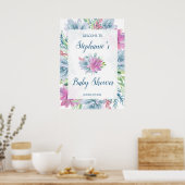 Waterverf Succulent Baby shower Poster (Keuken)