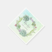 Waterverf Succulent Baby shower Servet (Hoek)