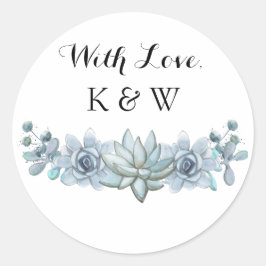 Waterverf Succulent & Bloem Bruiloft Sticker