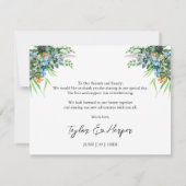 Waterverf Succulent Bloemen Boeket Boho Bruiloft Bedankkaart (Achterkant)