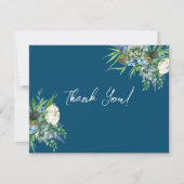 Waterverf Succulent Bloemen Boeket Boho Bruiloft Bedankkaart (Voorkant)