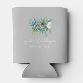 Waterverf Succulent Bloemen Boeket Boho Bruiloft Blikjeskoeler (Achterkant)