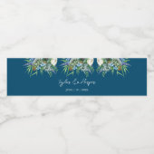 Waterverf Succulent Bloemen Boeket Boho Bruiloft Waterfles Etiket (Enkel label)