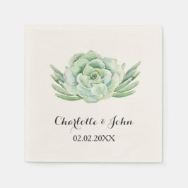 waterverf succulent bloemenbruiloft servet