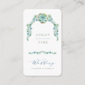 Waterverf Succulent Bloementuin Huwelijksplanner Visitekaartje (Voorkant)