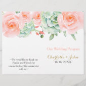Waterverf Succulent Blush Floral Elegant Wedding (Voorkant)