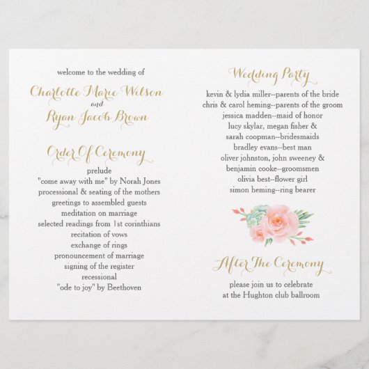 Waterverf Succulent Blush Floral Elegant Wedding (Achterkant)