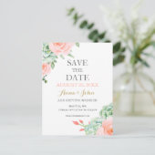 Waterverf Succulent Blush Floral Elegant Wedding Aankondigingskaart (Staand voorkant)